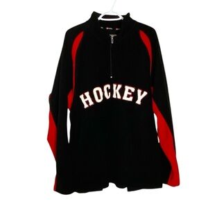 WILSON Men’s Hockey Fleece Pullover Black Red Ultra Collection NHL Warm Size XL